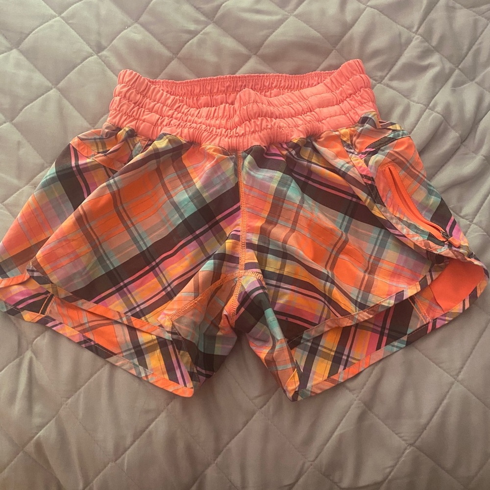 Lululemon Plaid Women's Shorts in Orange and Pink(8)